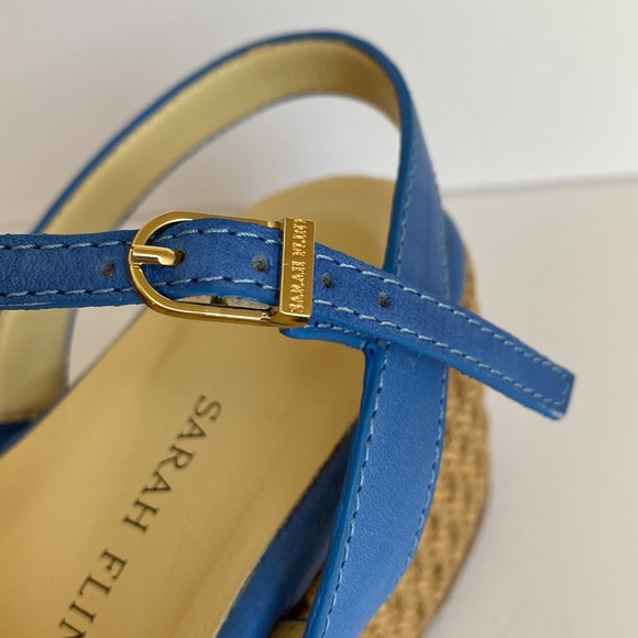 Sarah Flint Mirjana Leather Blue Wedge - Picture 14 of 15